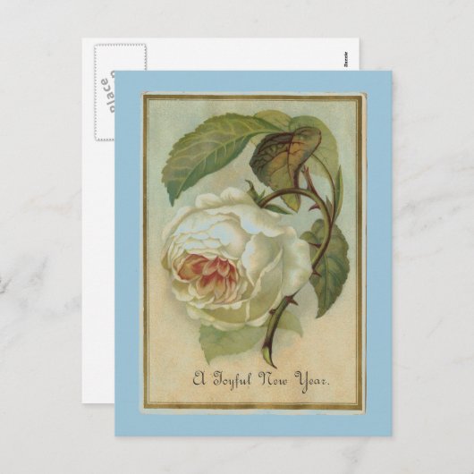 Vintage Blume Neujahr Feiertagspostkarte (Vorne/Hinten)