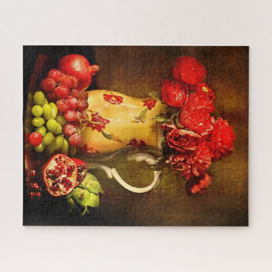 Vintage Blume Ölmalerei Puzzle (Horizontal)