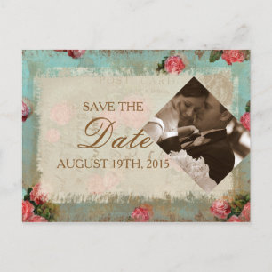 Vintage Blume Papier - Postkarte