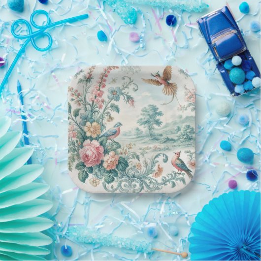 Vintage Blume Pappteller (Party)