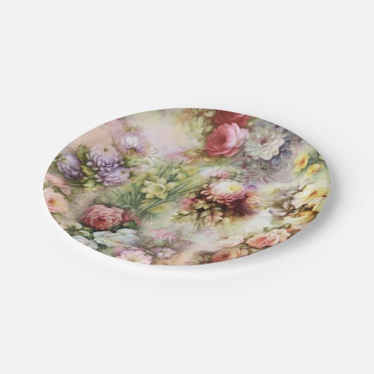 Vintage Blume Pappteller (Schrägansicht)