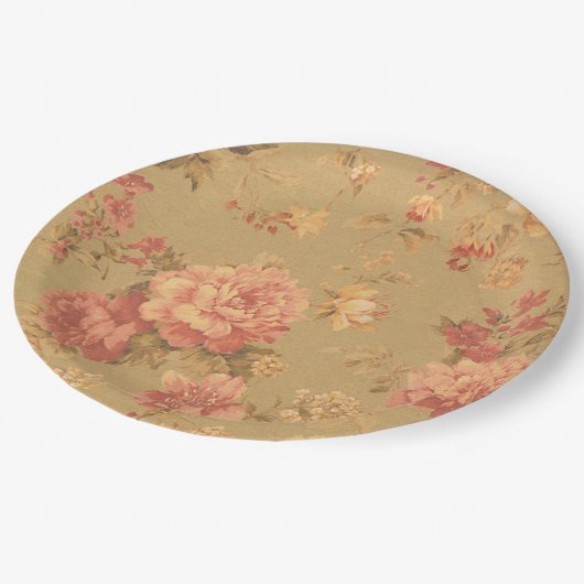 Vintage Blume Pappteller (Schrägansicht)