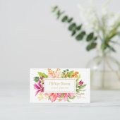 Vintage Blume Pastell Event Planner Business Card Visitenkarte (Stehend Vorderseite)