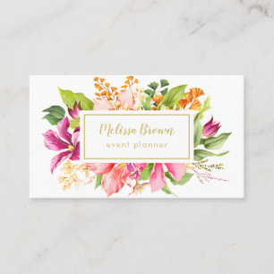 Vintage Blume Pastell Event Planner Business Card Visitenkarte