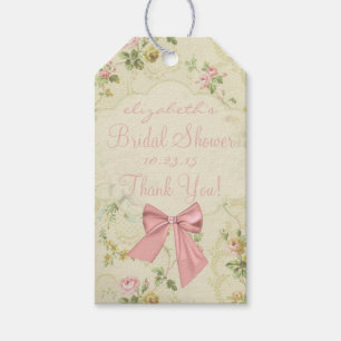 Vintage Blume Peach Bow Brautparty Geschenkanhänger