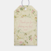 Vintage Blume Peach Bow Brautparty Geschenkanhänger (Rückseite)