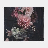 Vintage Blume. Peonies, Tulpen, Lilien, Hydrangea  Fleecedecke (Vorderseite (Horizontal))