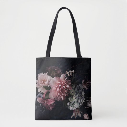 Vintage Blume. Peonies, Tulpen, Lilien, Hydrangea Tasche (Vorderseite)