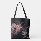 Vintage Blume. Peonies, Tulpen, Lilien, Hydrangea Tasche (Rückseite)