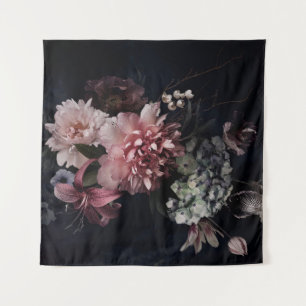 Vintage Blume. Peonies, Tulpen, Lilien, Hydrangea  Wandteppich
