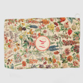 Vintage Blume (personalisiert) Golfhandtuch (Horizontal)
