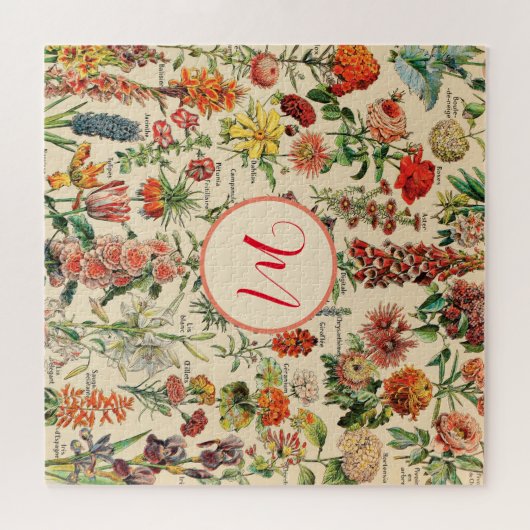 Vintage Blume (personalisiert) Puzzle (Horizontal)