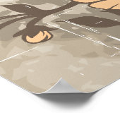 Vintage Blume pfirsichfarben, blumengarnelen, Brau Poster (Ecke)