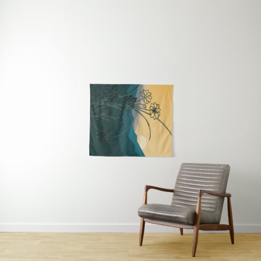 Vintage Blume Pflanze Florenz Wandteppich (Beispiel (Horizontal))