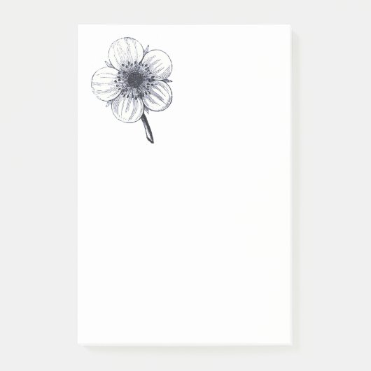 Vintage Blume. Post-it Klebezettel (Vorderseite)