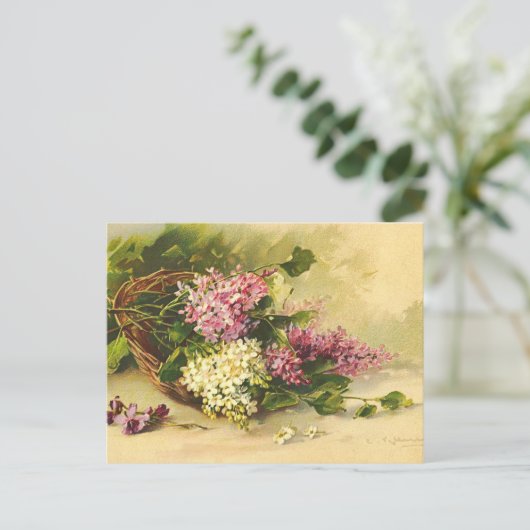 Vintage Blume Postkarte (Stehend Vorderseite)