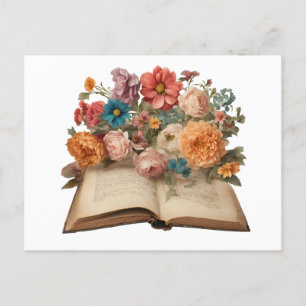 Vintage Blume Postkarte