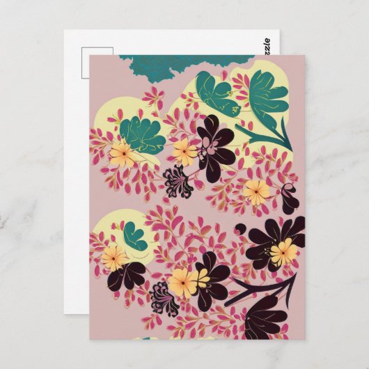 Vintage Blume Postkarte (Vorne/Hinten)