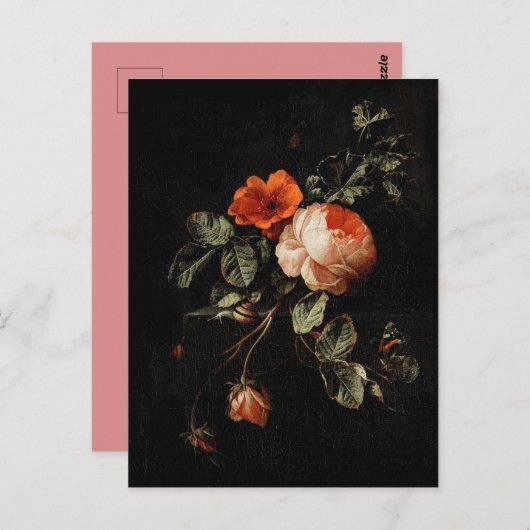 Vintage Blume Postkarte (Vorne/Hinten)