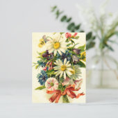 Vintage Blume Postkarte (Stehend Vorderseite)