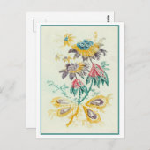 Vintage Blume Postkarte (Vorne/Hinten)