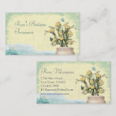 Vintage Blume Pot & Butterfly Visitenkarte (Vorne/Hinten)