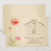 Vintage Blume Probe Dinner Einladungen (Vorne/Hinten)