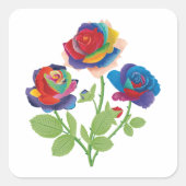 Vintage Blume Quadratischer Aufkleber (Vorderseite)