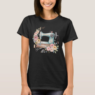 Vintage Blume Quilting Seamstress Manuelles Nähen T-Shirt