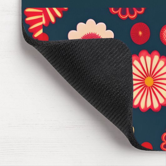 Vintage Blume Rainbow Retro Blumenmuster Mousepad (Ecke)