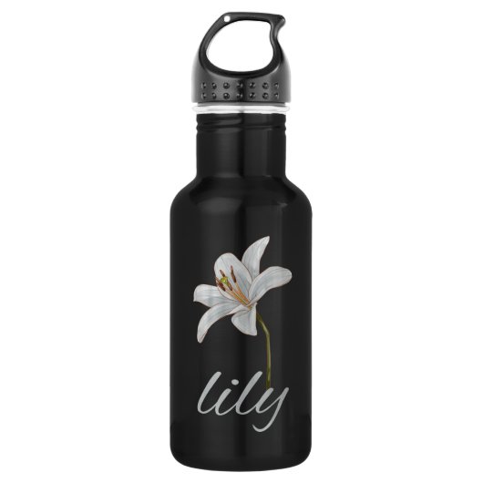 Vintage Blume Retro Edelstahlflasche (Vorderseite)
