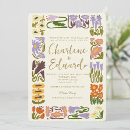 Vintage Blume Retro Hochzeit Einladung