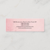 Vintage Blume Rosa Beruflich Mini Visitenkarte (Rückseite)