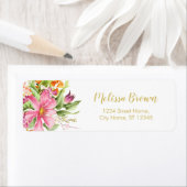 Vintage Blume Rosa Pastellfarben Rücksendeadressen (Insitu)