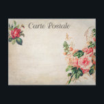 Vintage Blume Rose Blüten Postkarte<br><div class="desc">Vintage florale Blume Rose Blumenzwiebeln Postkarte von Frankreich</div>