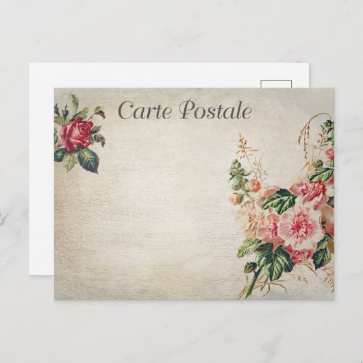 Vintage Blume Rose Blüten Postkarte (Vorne/Hinten)