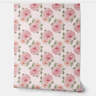 Vintage Blume Rose Garten Hütte rosa Muster Tapete