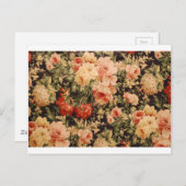Vintage Blume Rose Textur 900er Jahre Postkarte (Vorne/Hinten)