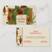 Vintage Blume Rot Orange Visitenkarte (Vorne/Hinten)