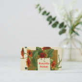Vintage Blume Rot Orange Visitenkarte (Stehend Vorderseite)
