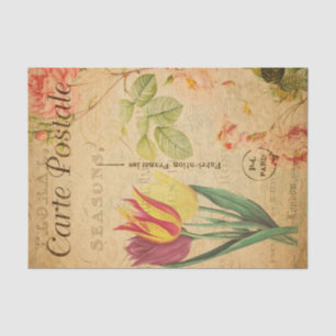 Vintage Blume Rot und Gelb Tulips Seidenpapier