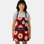 Vintage Blume Rotes Mosaikmuster Schürze (Insitu)