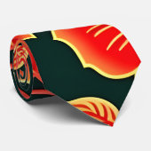 Vintage Blume rotes Retro-Muster Krawatte (Gerollt)