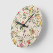 Vintage Blume Runde Wanduhr (Winkel)