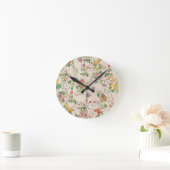 Vintage Blume Runde Wanduhr (Zuhause)