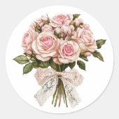 Vintage Blume Runder Aufkleber (Vorderseite)