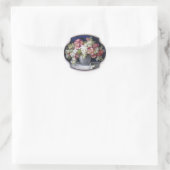 Vintage Blume Runder Aufkleber (Tasche)