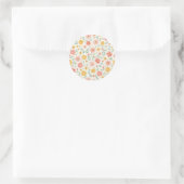 Vintage Blume Runder Aufkleber (Tasche)