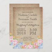 Vintage Blume Rustikale Hochzeitseinladungen Einladung (Vorne/Hinten)