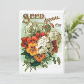 Vintage Blume Saatgut Einladung (Stehend Vorderseite)
